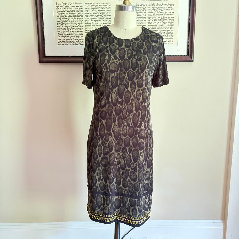 MICHAEL Michael Kors Leopard Print Sheath Dress Size Medium - Picture 2 of 6